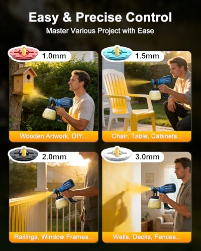 Paint Sprayer for House Painting, 4 Nozzles & 3 Spray Patterns photo 10