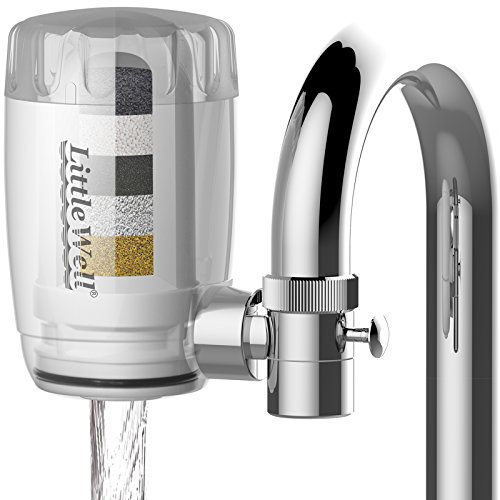 iSpring DFC1 LittleWell Faucet Mount Water Filter with Multi-Layer Filtration Media