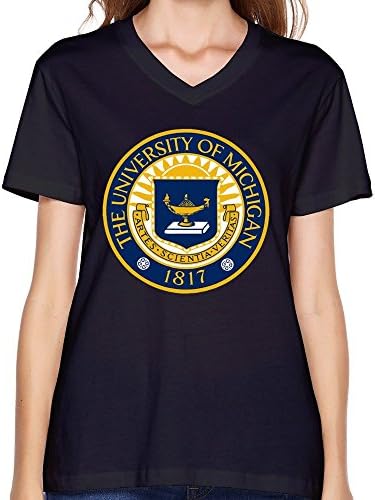 Cheap No Minimum Customized Womens The University Of Michigan Logo V-neck Tees