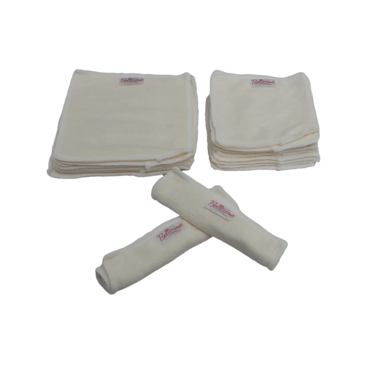 Organic Bamboo Reusable 20 Pack Wet Wipes ☆ Super Soft Natural Water Wetwipes ☆ Makeup Remover Pads & Baby Nappy Accessory for Sensitive Skin