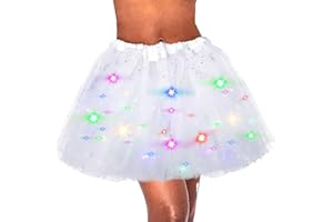 Sinalty Light Up Tutu Skirt Rave Ballet Dance Skirts Led Costume Dress for Women and Girls