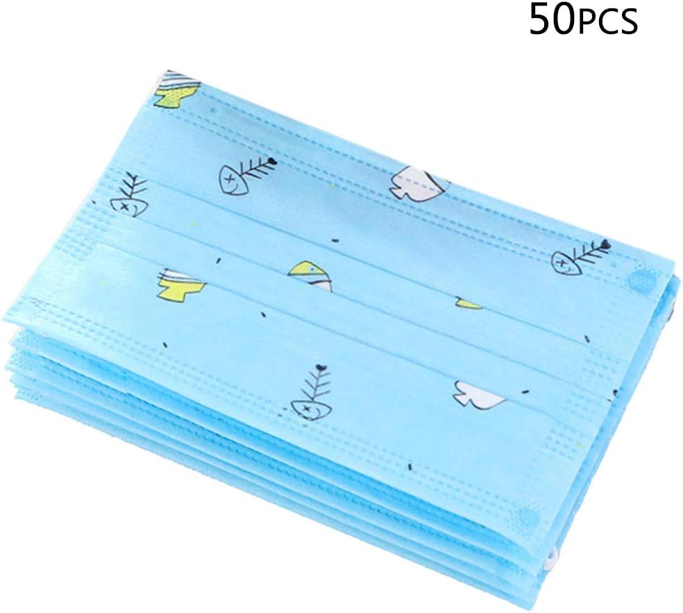50Pcs Kids Disposable 3-Layer Face Cover