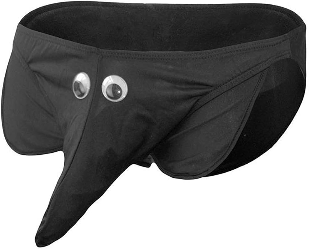 Lnxia Men's Long Bulge Pouch Briefs Underwear Elephant Trunk Underpants (Black) Amazon.co.uk