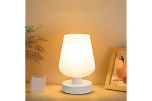 EJFOIEJ Touch Bedside Table Lamp,Modern Desk lamp with White Glass Lampshade,Night Light for Kids Nursery,Bedroom/Desk/Cafe/Dining Room