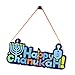 Zion Judaica Happy Chanukkah Hanging Sign Decoration Hanukkah Foam Decor with Stand for Table or Wall Display