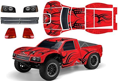 AMR Racing RC Graphics kit Sticker Decal Compatible with Losi Ten-SCTE 1/10 #LOSB8028 - Tribe Black/Red