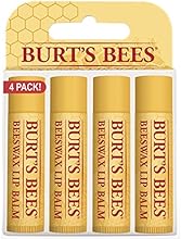 Burt's Bees 100% Natural Lip Balm, Beeswax, 0.15 oz., 4 Count