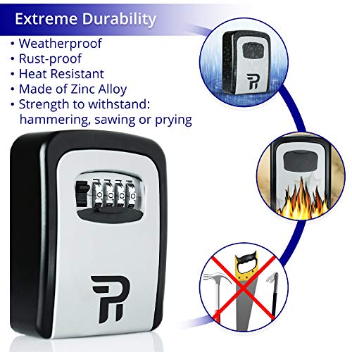 Key Lock Box for Outside Rudy Run Combination Lockbox for House Keys