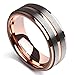 King Will DUO 8mm Unisex Rose Gold Tungsten Carbide Wedding Band Ring Grooved Center High Polish Comfort Fit