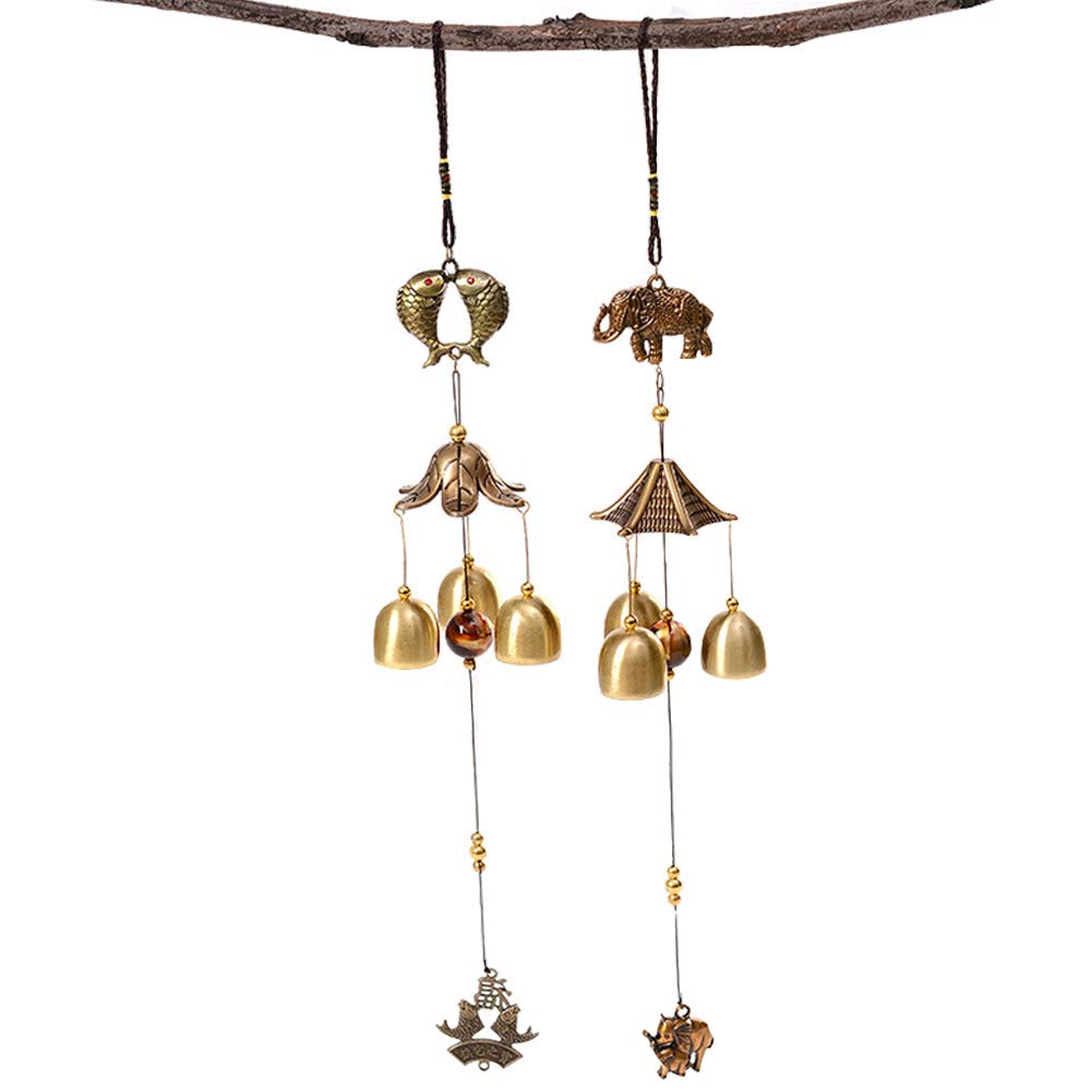 CHEPL 2Pcs Retro Bell Wind Chimes,Outdoor Garden & Indoor Wind Chime,for Outdoor Retro Decorative Windbell for Garden, Outdoor,Courtyard.
