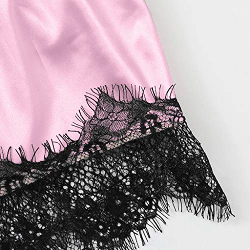 Hennta Women Satin Lace Bra Sexy Thong Lingerie Underpant Siamese Bodysuit Babydoll - Thumbnail 3