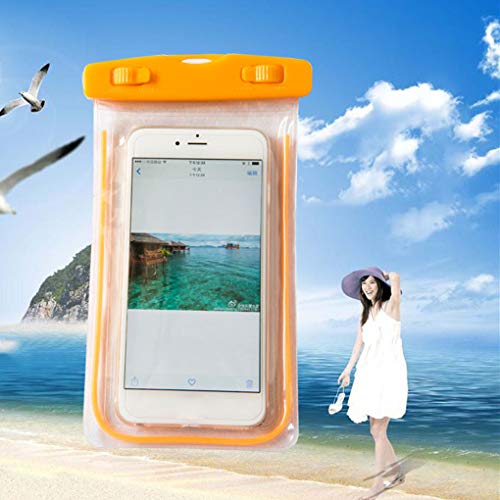 OmkuwlQ Universal Luminous Waterproof Smartphone Case Responsive Underwater Dry Pouch Bag Random Color