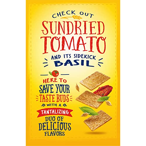 WHEAT THINS SUNDRIED TOMATO & BASIL SNACKS, WHOLE GRAIN WHEAT CRACKERS, SNACK CRACKERS, 8.5 OZ