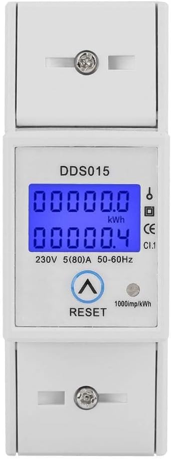 5-80A 230V 50Hz Digital LCD Display Single Phase Energy Meter Watt Meter DIN Rail Mounting KWh DDS015 Overload Energy Saving