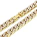 Davieslee Mens Womens Necklace Chain Hiphop Iced Out Curb Cuban Gold Plated w/ Clear Rhinestones Necklace 24inch
