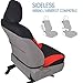 BDK Warner Bros DC Comics Wonder Woman Car Accessories Seat Covers - Front Car Seat Cover Includes Removable Head Cover & Matching Seat Belt Pads, Side Airbag Compatible, Universal Fit, Red & Black
