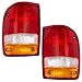 Brock Replacement Driver and Passenger Taillights Tail Lamps Compatible with 1993-1997 Ranger Pickup Truck F37Z13405A F37Z13404A