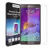 Kroma™ Galaxy Note 4 Glass Screen Protector [Krystalin Series] World's Thinnest Ballistic Glass, 99.9% Touch-screen Accuracy, Protection from Bumps, Drops, and Scrapes (Lifetime Warranty)