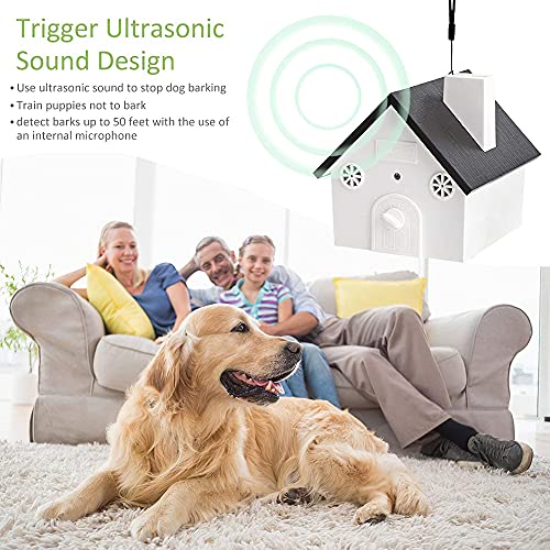 SESLEBE Ultrasonic Anti Barking Device for Dogs Sonic Bark Deterrents,Dog Barking Control Devices with 3 Levels and 50 Ft Range,Outdoor Waterproof Bark Box Safe for Pets Indoors and Outdoors