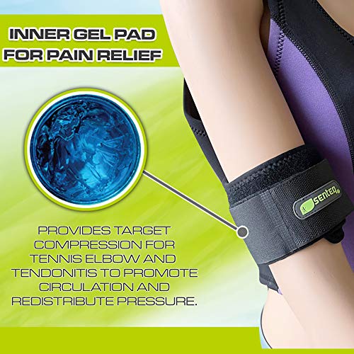 SENTEQ Tennis Elbow Brace for Tendonitis and Tennis Elbow for Men and