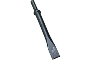 7/8" Flat Chisel Air Hammer Bit, 0.498" Shank, 7.1" Long, Cr-Mo Alloy Steel, for Brick, Stone, and Concrete Demolition