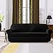 subrtex Stretch Sofa Cover Set 1 Piece Sofa Slipcover with A Gift Cushion Cover for 3 Cushion Couch(Black,Sofa)