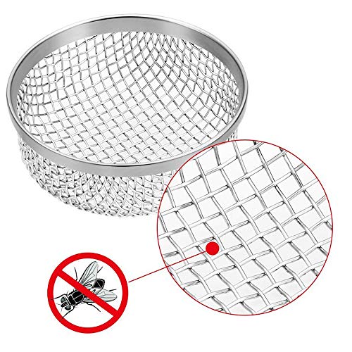 RKURCK RV Furnace Vent Cover, Flying Insect Screen net Cover, Heater Exhaust Vents Screen 2.8 inch Stainless Steel Mesh for RV Camper 2 Pack - Installation Tool Included