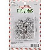 Glitter Star Christmas Mini Ornament - Silver 12 Count - 1 Inch Tall