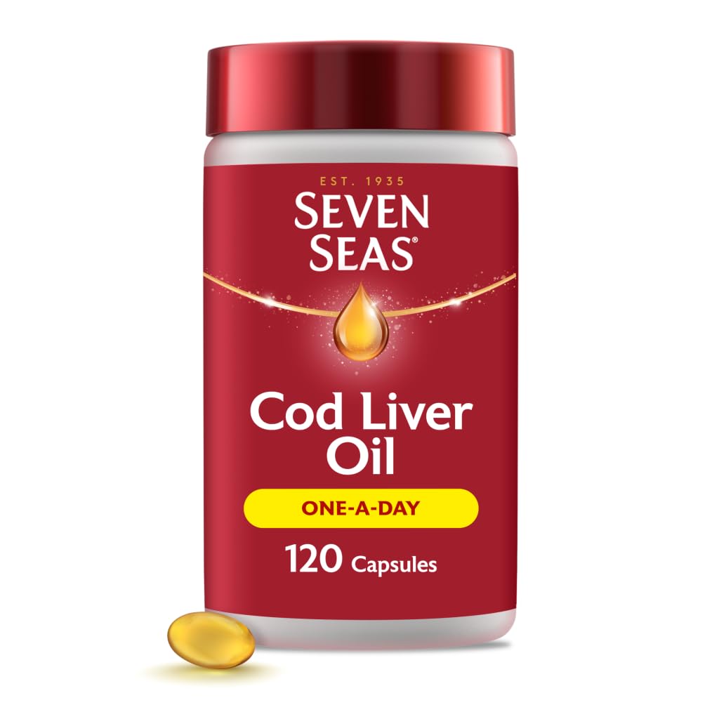 Seven Seas Omega-3 FISH Oil Plus Cod Liver Oil, 120 Capsules