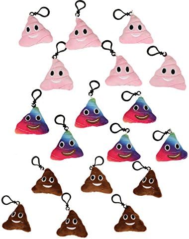 Emoji Poop Toy Plush Keychain 2 inch, set of 24
