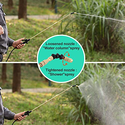 Itisll Portable Garden Pump Sprayer Brass Wand Shoulder Strap for Yard