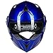 ILM Motorcycle Helmets Modular Dual Visor Flip-up Full Face Street Bike Racing Helmet DOT 5 Colors Model 808 (M, Blue)