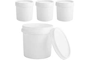 AKOLAFE 4 Pack Paint Buckets for Painting Empty Paint Cans Quart Plastic Paint Containers with Lids 2 Pint Plastic Paint Can 1/4 Gallon Paint Pail Small Paint Storage Containers for Leftover Paint
