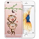 iPhone 6 Case, ESR iPhone 6s Case Clear Soft Silicone Back Cover One Piece Bumper Case [Mania Series] [Shock Absorbent] for 4.7 inches iPhone 6/iPhone 6s(Love-Monkeys)