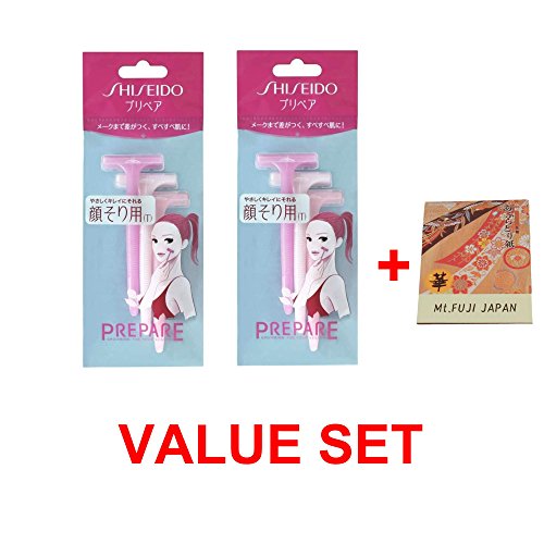 image for Shiseido Facial Razor T-Shaped 3pcs x 2 Pack (total 6 pcs) with Premiu