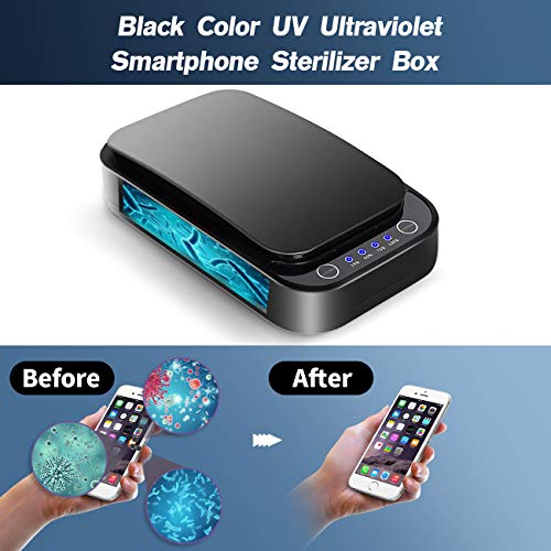 RioRand Double Bond UV Ultraviolet Smartphone Sterilizer Box,Multi-Function Sterilization Sanitizing with Aromatherapy for Cellphone Jewelry Watches Black