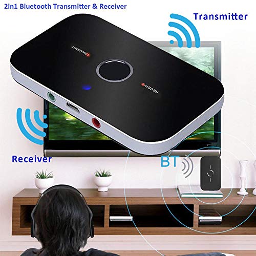 Bluetooth Transmitter Receiver Stereo,2 in 1 Wireless Music A2DP Audio Aux Adapter with 3.5mm Audio Cable