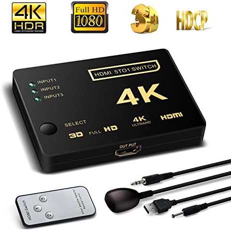 3 Ports HDMI Switcher 3x1 Video Switch Adapter Support Ultra HD 4kx2k 3D HDCP with Remote Control ( 3 in 1 out )