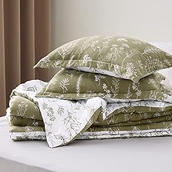 Bedsure Queen Comforter Set - Olive Green
