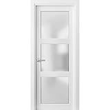 SARTODOORS Solid French Door Frosted Glass 3 Lites