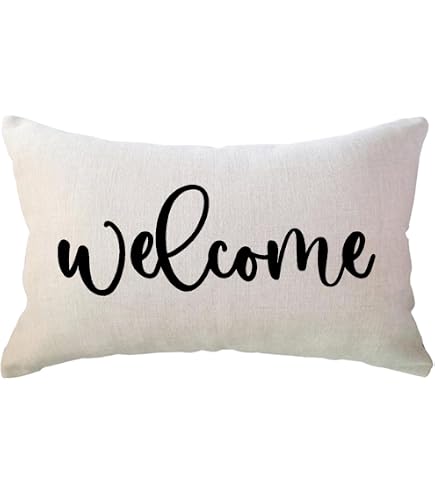 Farmhouse Pillow Cover 12x20 Inch – "Gather Somewhere Else" Quote Lumbar Cushion Case For Sofa, Couch | Polyester Decorative Cover - View #5