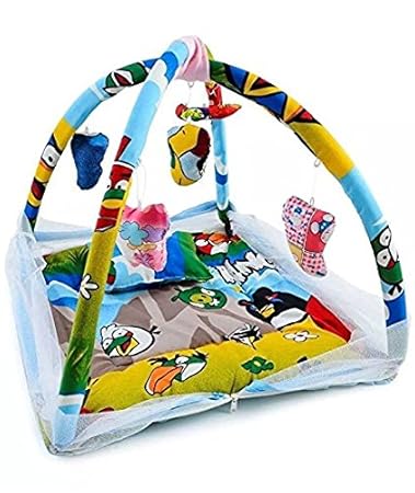 Home Crust Baby Bedding Play Mat Bed with Mosquito Net Set (Blue)