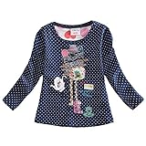 2017 VIKITA Kid Girl Cotton Butterfly Lace Long Sleeve T Shirt Clothes 2-6 Years