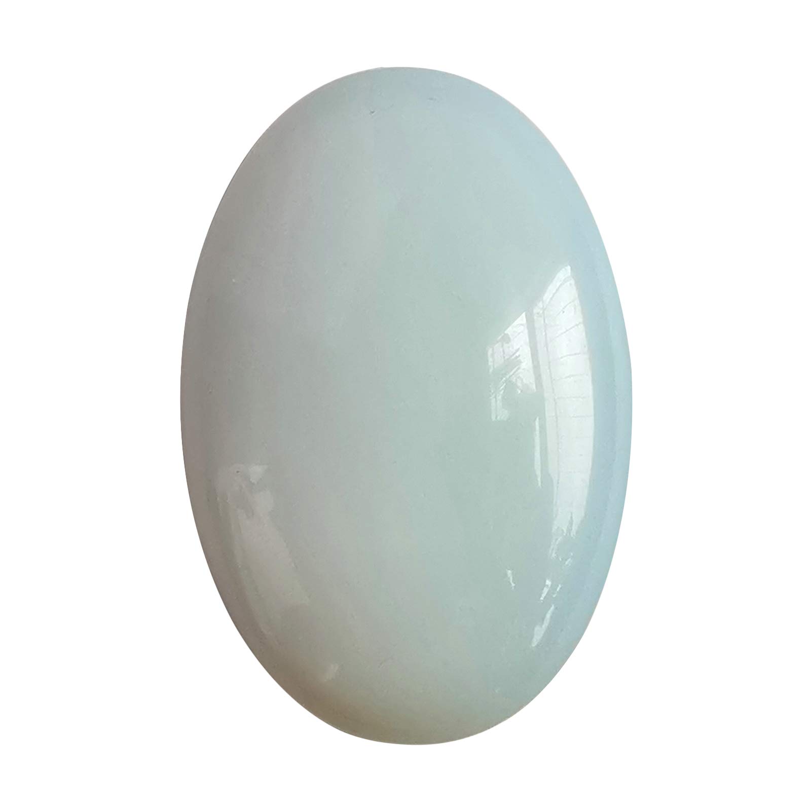 Manekieko Synthetic Opalite Oval Palm Pocket Healing Crystal Spa Energy Stone,Healing Crystal for Therapy Geometry Chakra Balancing