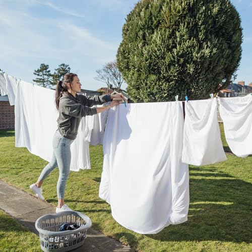 Retractable Clothesline 2 Ropes, 26 m (2 x 13 m) Heavy Duty and Adjustable Rope Extendable Clotheslines for Outdoor and Indoor, Clothing, Towels and Bed Linen
