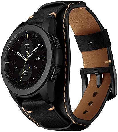 Balerion Cuff Genuine Leather 20mm Watch Band,Compatible with Galaxy Watch 42mm,Gear Sport,Gear S2 Classic,Fossil Q Control and Other Standard 20mm Band Width Watch