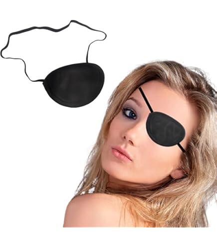 Amazon.com: Vinyl Eye Patch with Elastic Band Black Large Semi