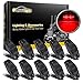 Partsam 10Pcs 2.5 Inch Oval Red LED Side Marker Lights Smoke Lens 2 Diodes Waterproof 12V Sealed Surface Mount Universal Truck Trailer Side Fender Lights Lamps (2.54in. x 1.06 in.)