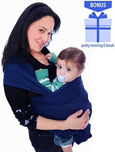 Wrapy Natural Cotton Baby Sling Carrier for Newborns to 35 lbs, Pink