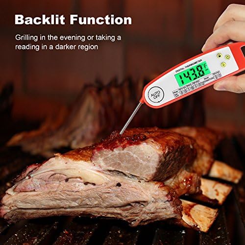 Meat Thermometer, ARNIL Waterproof Digital Meat Thermometer Instant Read Digital Food Cooking Thermometer with LCD Backlit Function for Kitchen, BBQ, Grilling, Candy, Milk, Grill Smoker